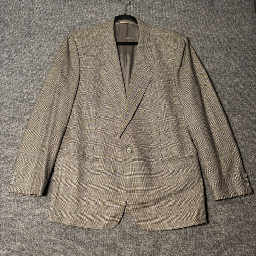 Billiontex Suit Mens 42R 35W Brown Glen Plaid Rare Fibres London Blazer Trousers
